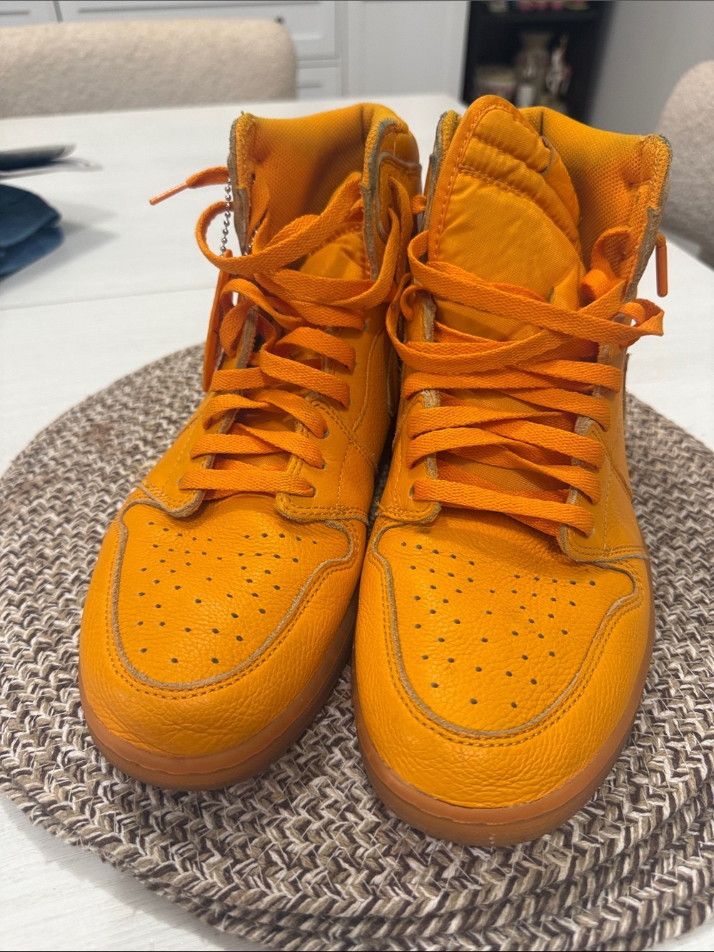 Jordan Men's High-Top Sneakers in Bright Orange